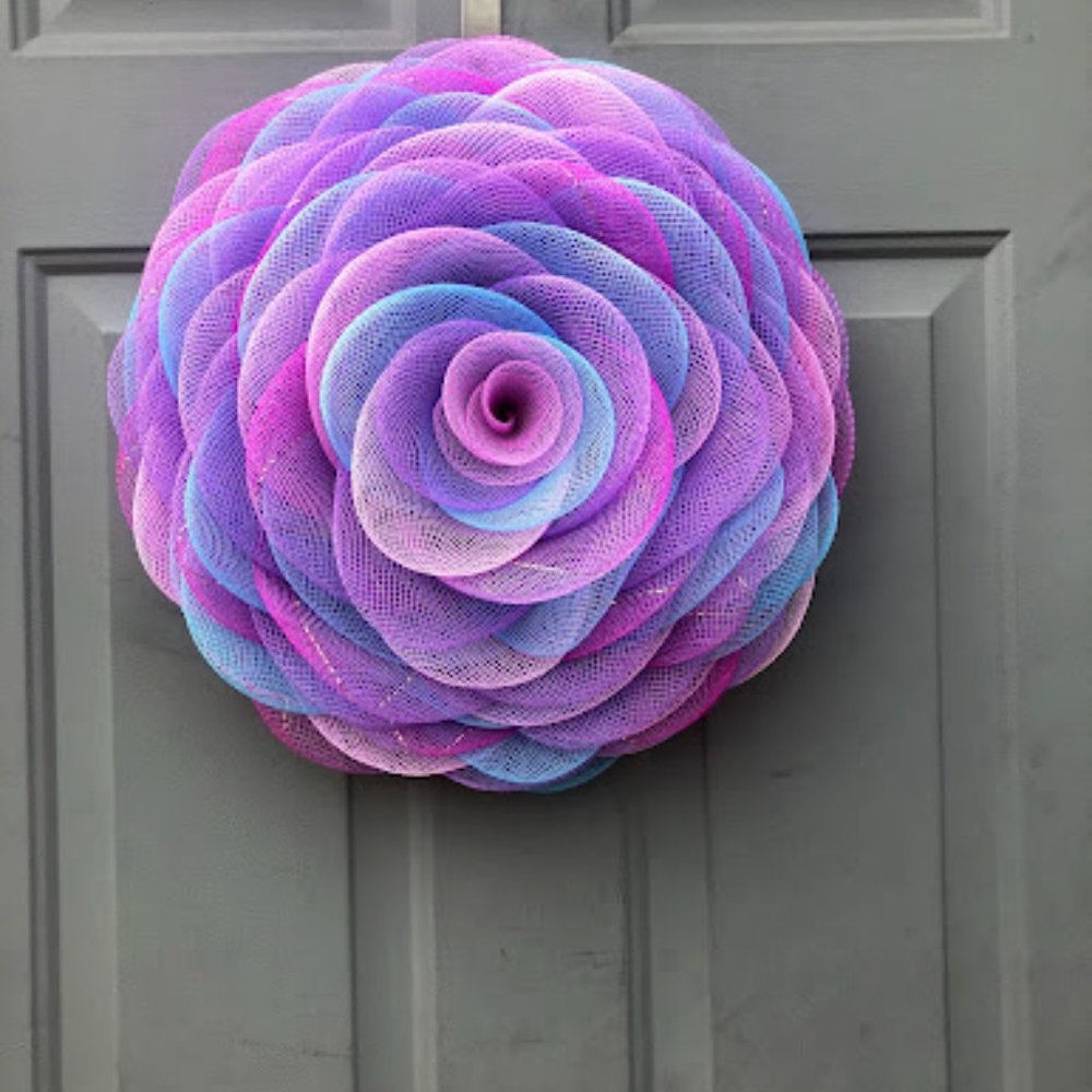 Pink Blue rose wall art